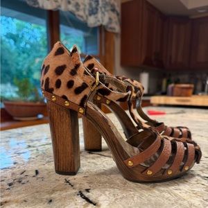 Dolce & Gabbana Leopard Wood Block Heels